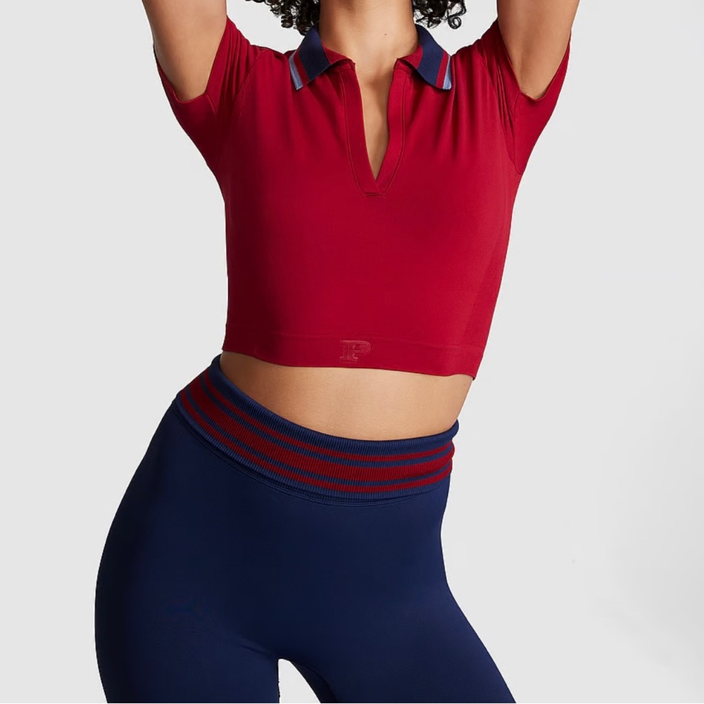 Victoria’s Secret PINK Soft Seamless Polo Cropped Tee